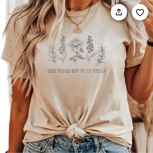Grow through what you go through shirt taupe color